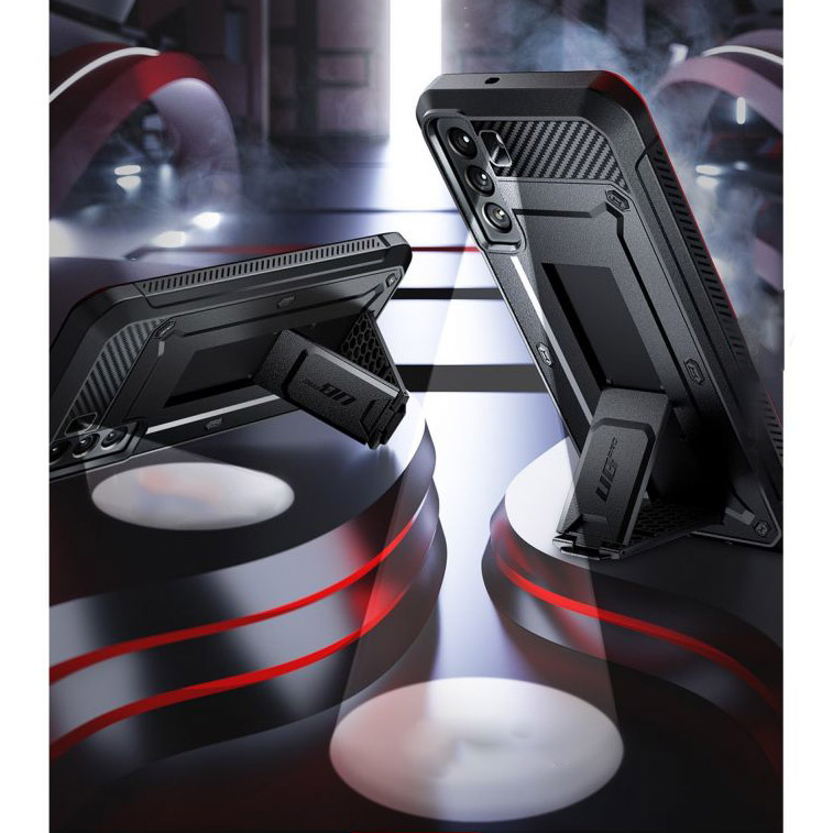 Etui pancerne z podstawką i kaburą z klipsem obrotowym (bez osłony na ekran) Supcase Unicorn Beetle Pro do Galaxy S22 5G.